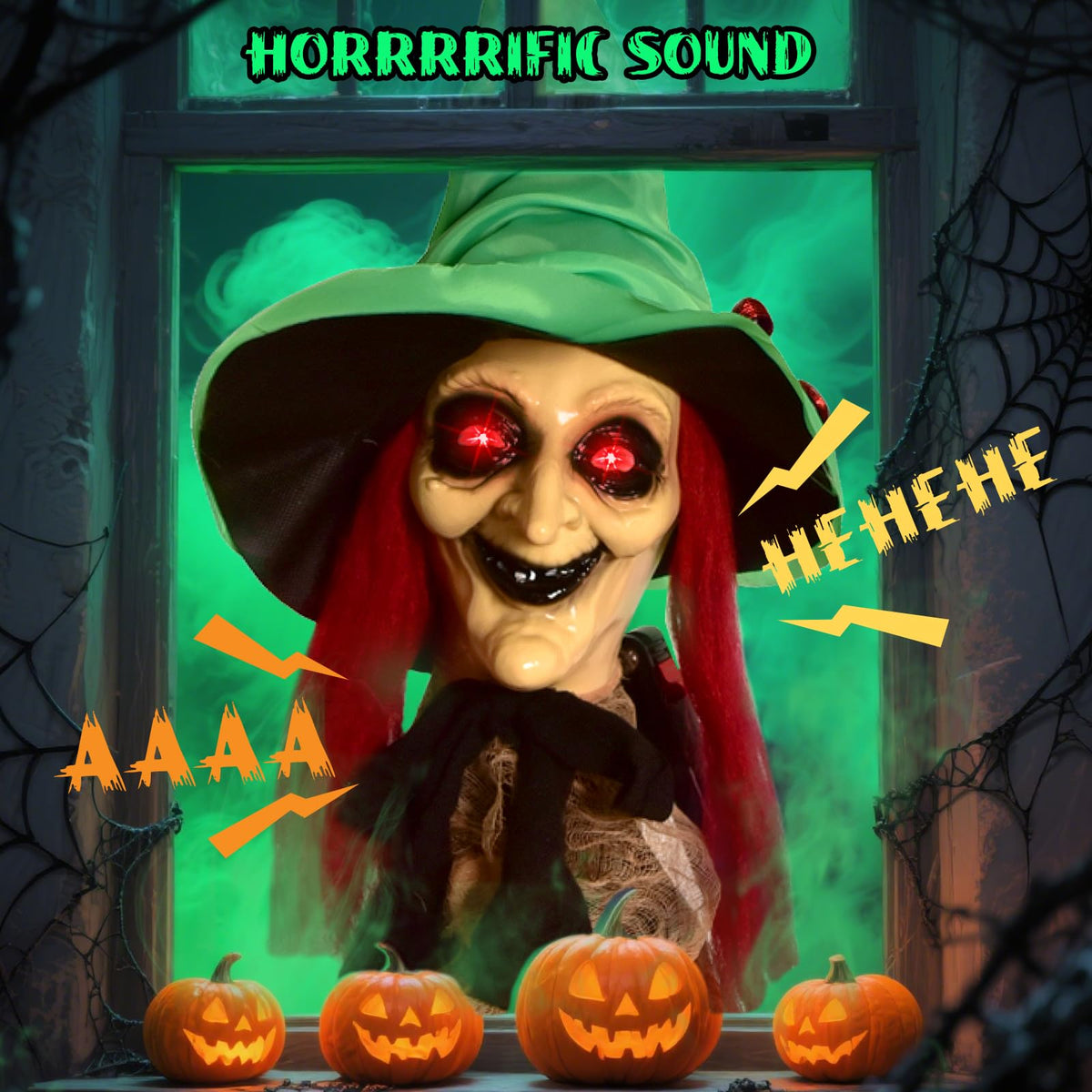 Halloween LED Witch on Broomstick