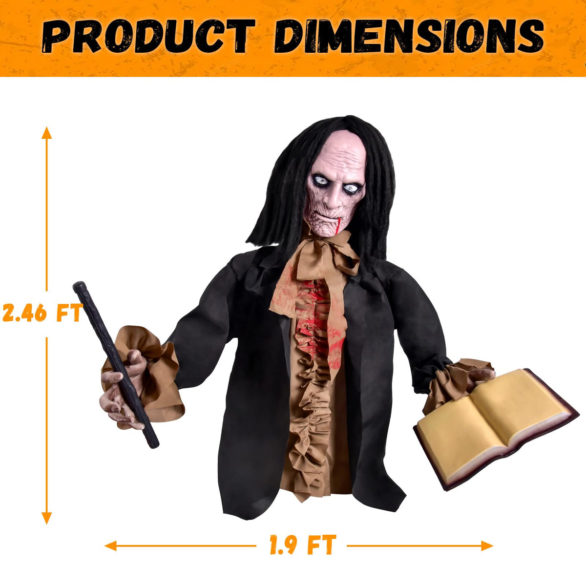 Halloween Animatronics Zombie - 2024 Halloween Yard Scary Groundbreaker Decorations Outdoor 2.5FT with Creepy Sounds and Light Up Eyes,Touch Sound Activation Outside Lawn Yard Haunted Prop