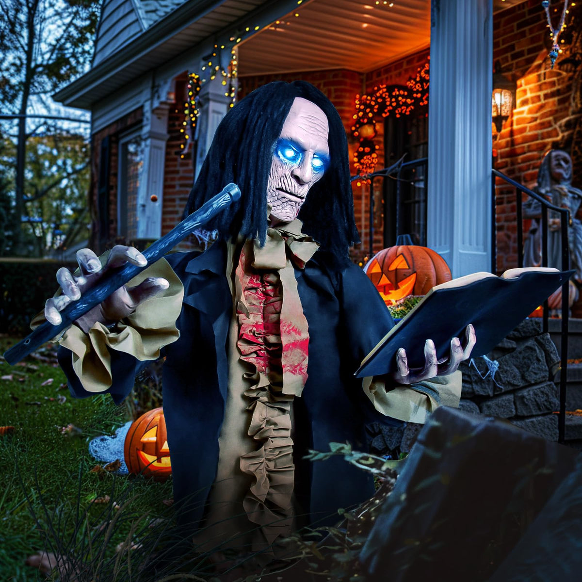 Halloween Animatronics Zombie - 2024 Halloween Yard Scary Groundbreaker Decorations Outdoor 2.5FT with Creepy Sounds and Light Up Eyes,Touch Sound Activation Outside Lawn Yard Haunted Prop
