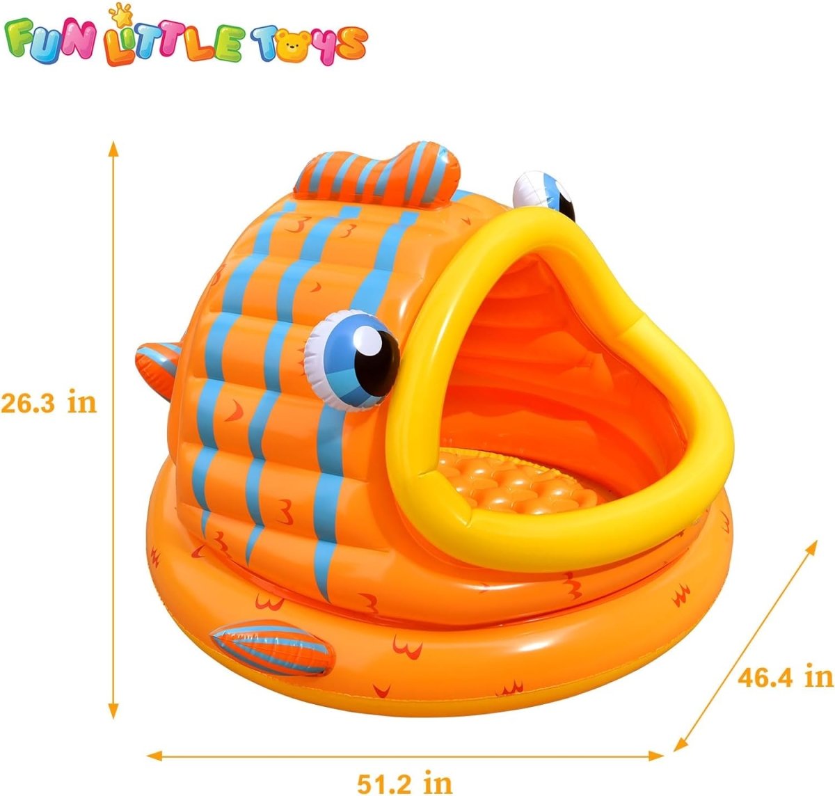 Inflatable Gold Fish Shade Kiddie Pool - PopFun