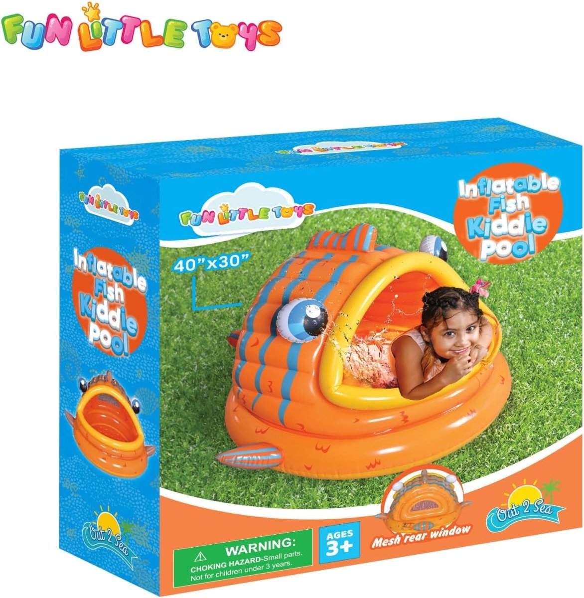 Inflatable Gold Fish Shade Kiddie Pool - PopFun