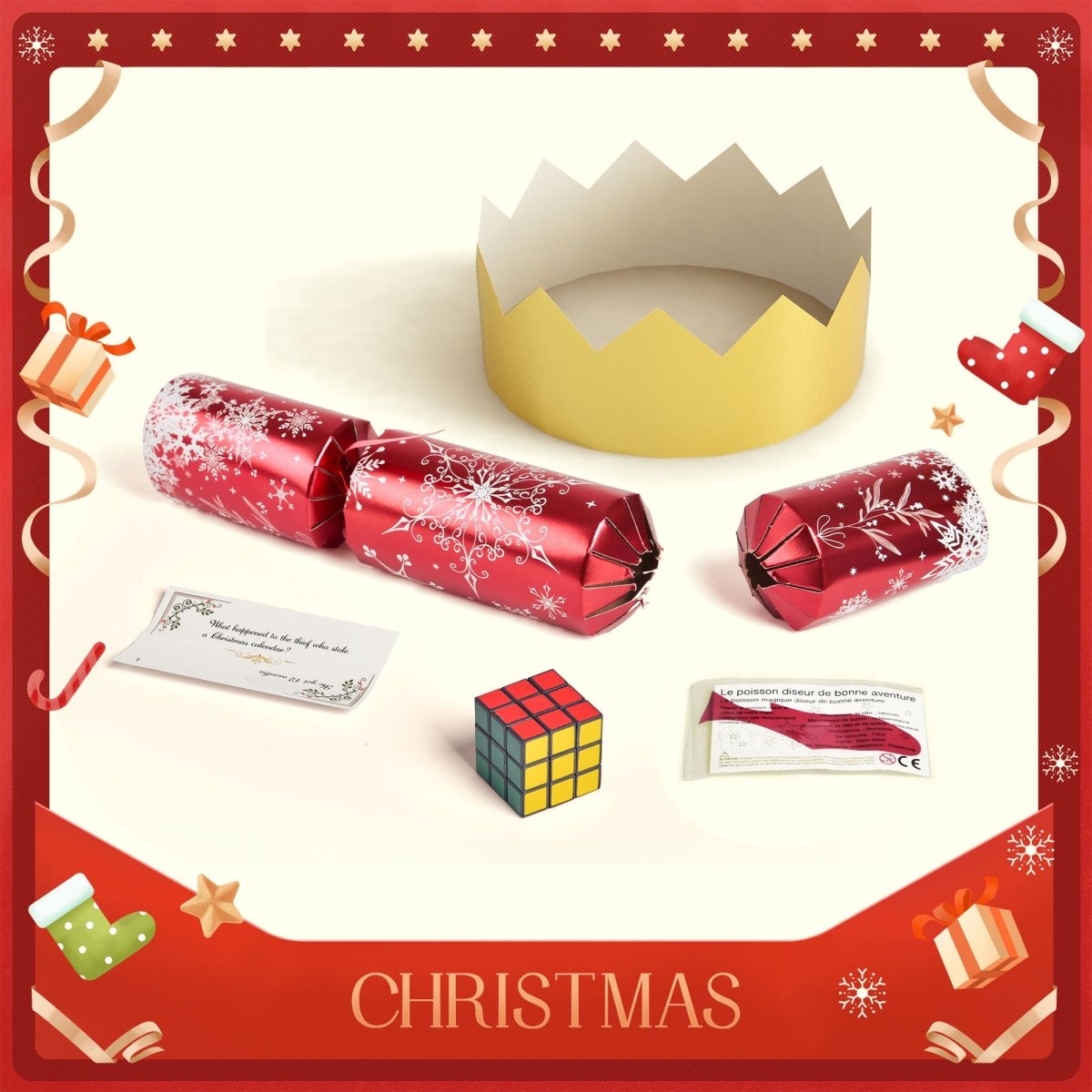 12 Pack Christmas No Snap Party Favors with Party Hat - PopFun