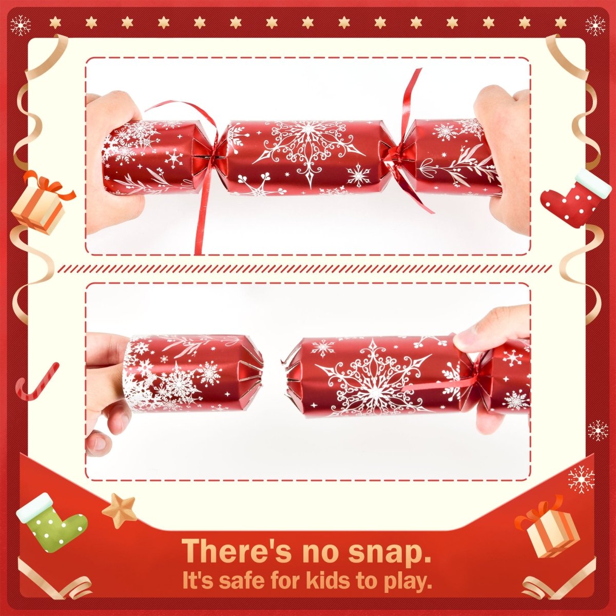 12 Pack Christmas No Snap Party Favors with Party Hat - PopFun