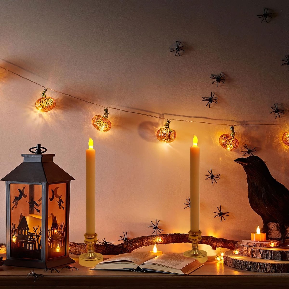 12 Packs Flameless Halloween Candles with Holders - PopFun