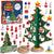 12" Wooden Tabletop Christmas Tree & 24 Tiny Ornaments - PopFun