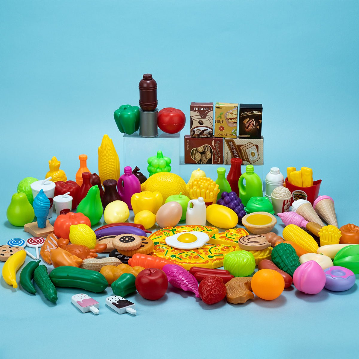 128 Pcs Kids Kitchen Play Food Set - PopFun