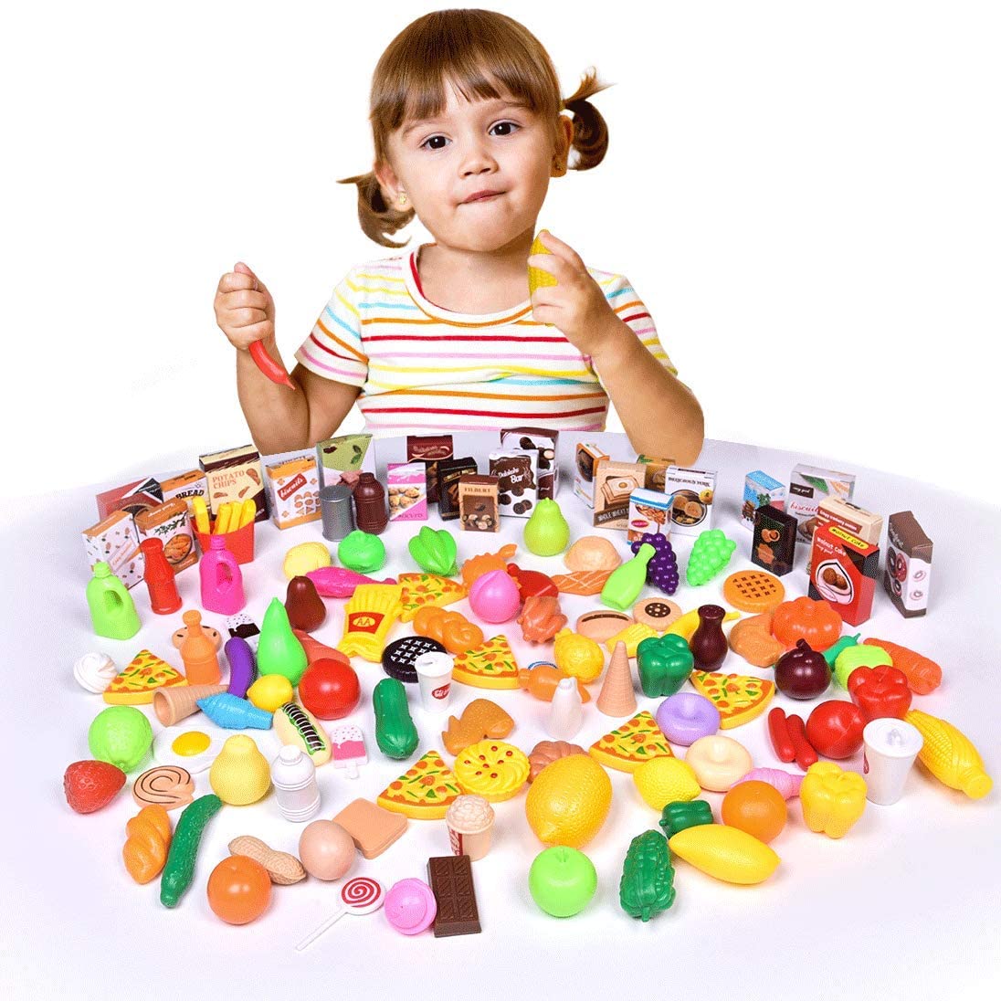 128 Pcs Kids Kitchen Play Food Set - PopFun