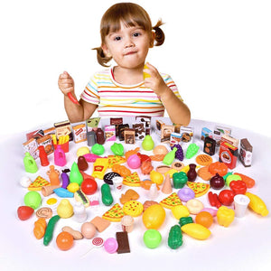 128 Pcs Kids Kitchen Play Food Set - PopFun