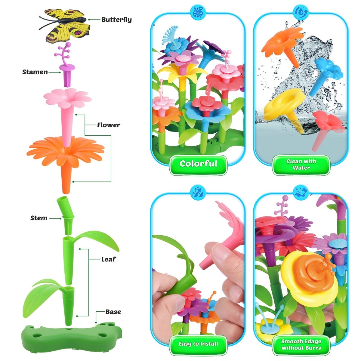 148PCS Flower Garden Building Toys | PopFun