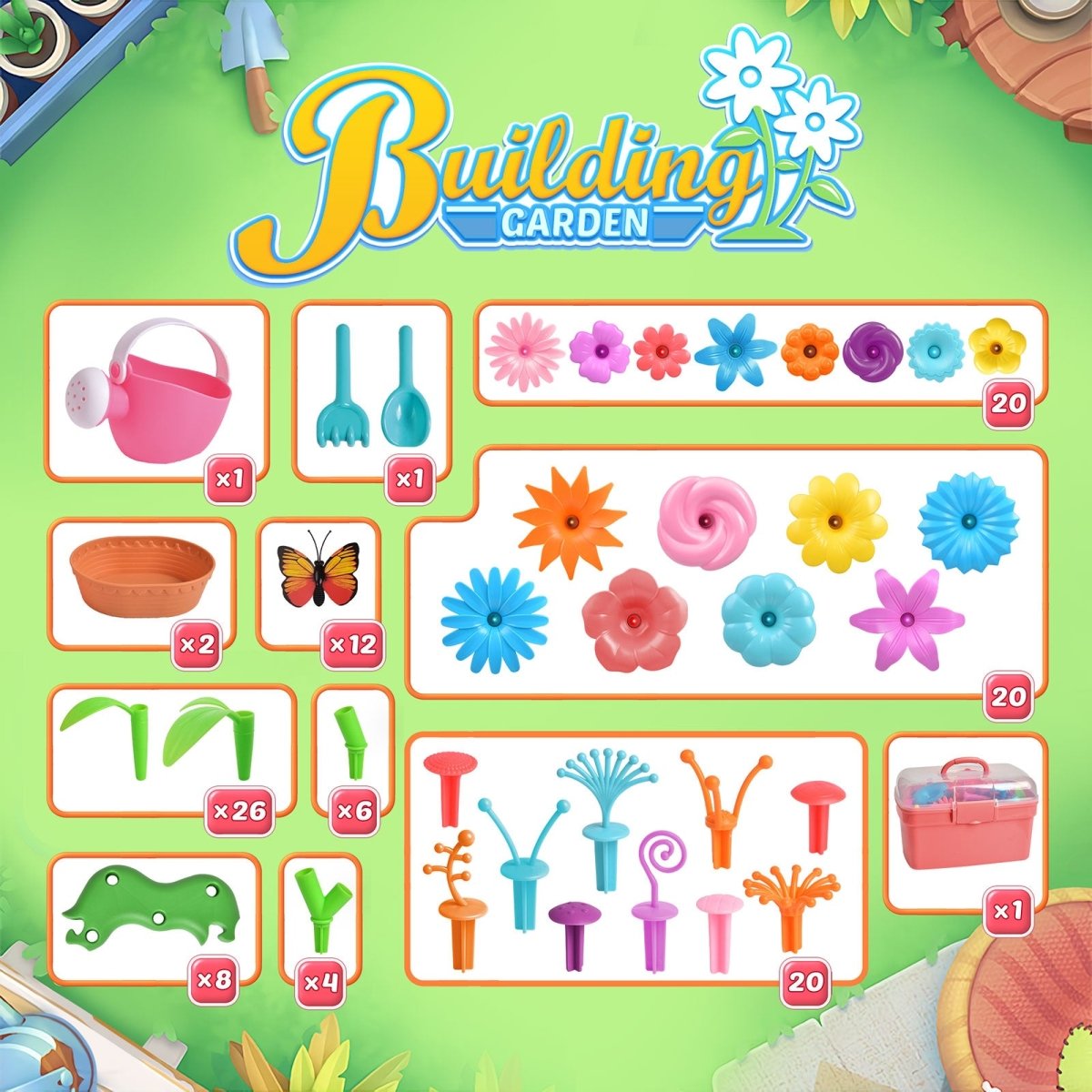 148PCS Flower Garden Building Toys | PopFun