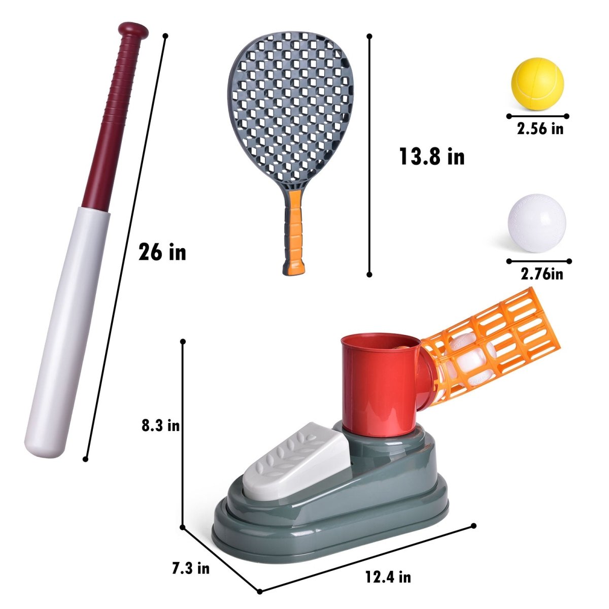 2 in 1 Baseball and Tennis Pitching Machine - PopFun