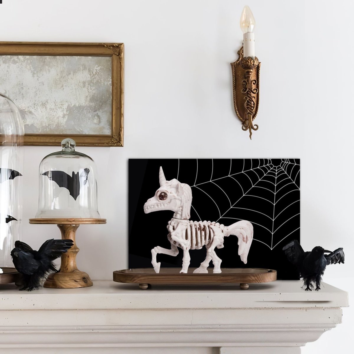 2 PCs Halloween Decor Unicorn Skeleton Figurines - Wholesale - PopFun
