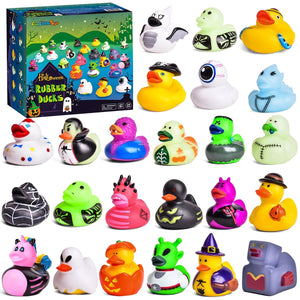 24 PCS Halloween Rubber Ducks in Bulk for Kids - PopFun