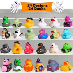 24 PCS Halloween Rubber Ducks in Bulk for Kids - PopFun