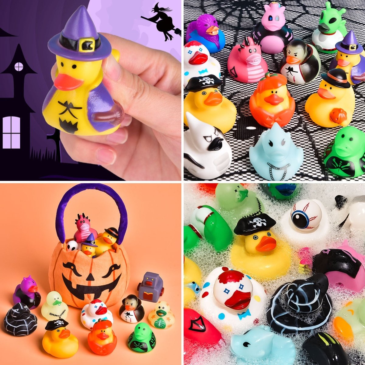24 PCS Halloween Rubber Ducks in Bulk for Kids - PopFun