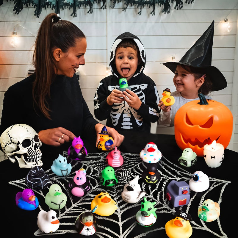 24 PCS Halloween Rubber Ducks in Bulk for Kids PopFun
