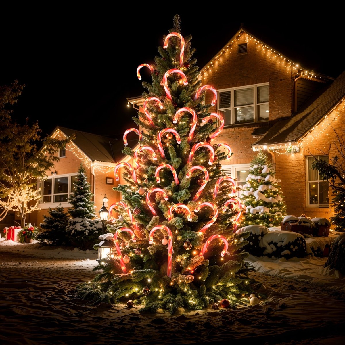 24PCS Solar Candy Cane LED Lights - PopFun