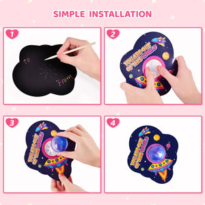 28-Pack Valentine’s Galaxy Slime Ball Fidget Toys & Cards Set - PopFun