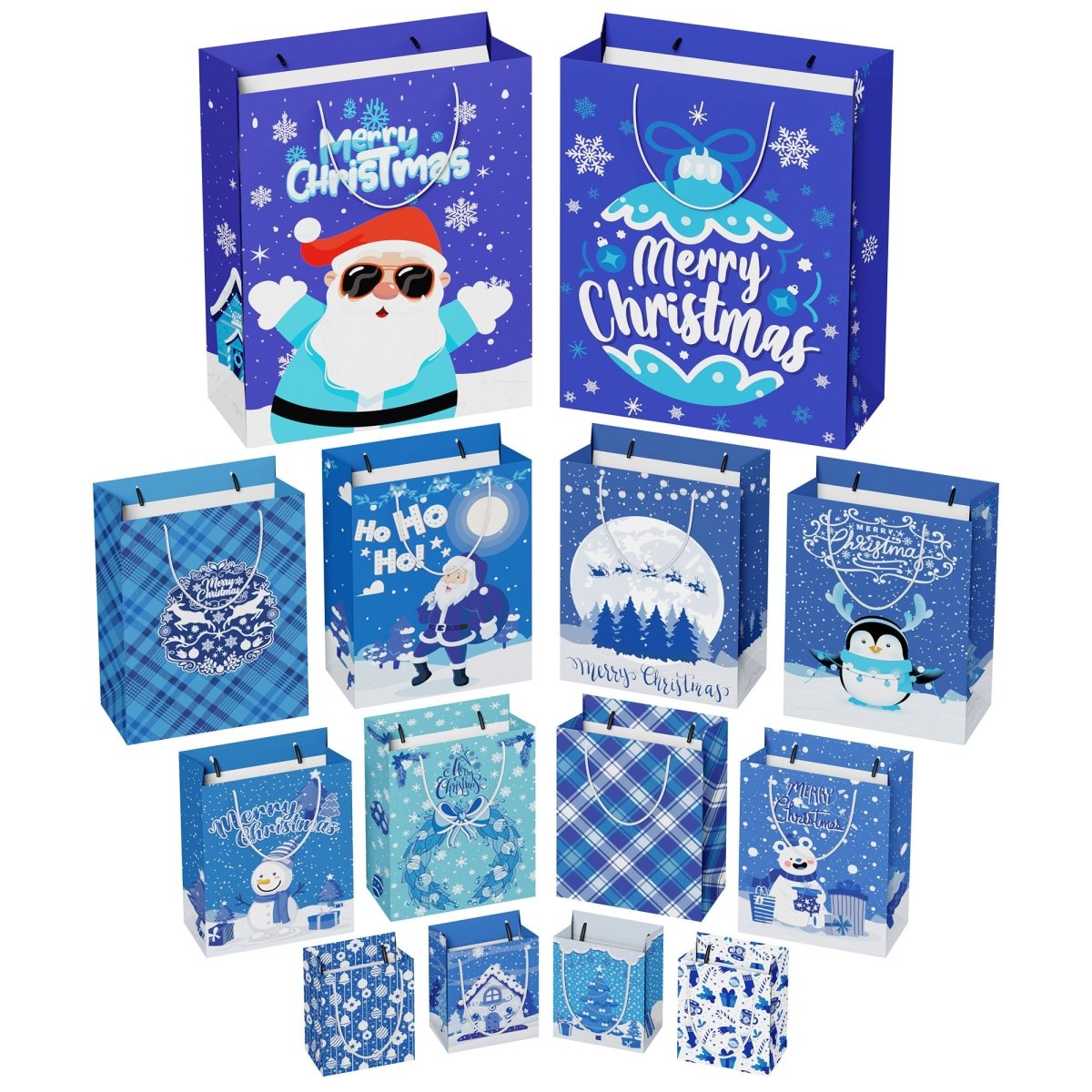 28PCS Christmas Gift Bags Bulk with Handles - PopFun