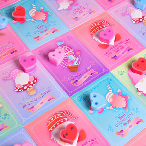 28PCs Valentine's Day Eye Heart-Shaped Slime with Greeting Cards - PopFun