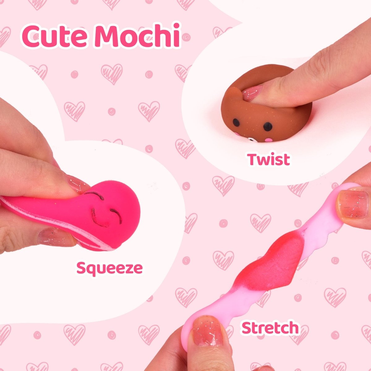 28PCs Valentine’s Mochi Squishy Soft Toys with Heart Gift Box - PopFun
