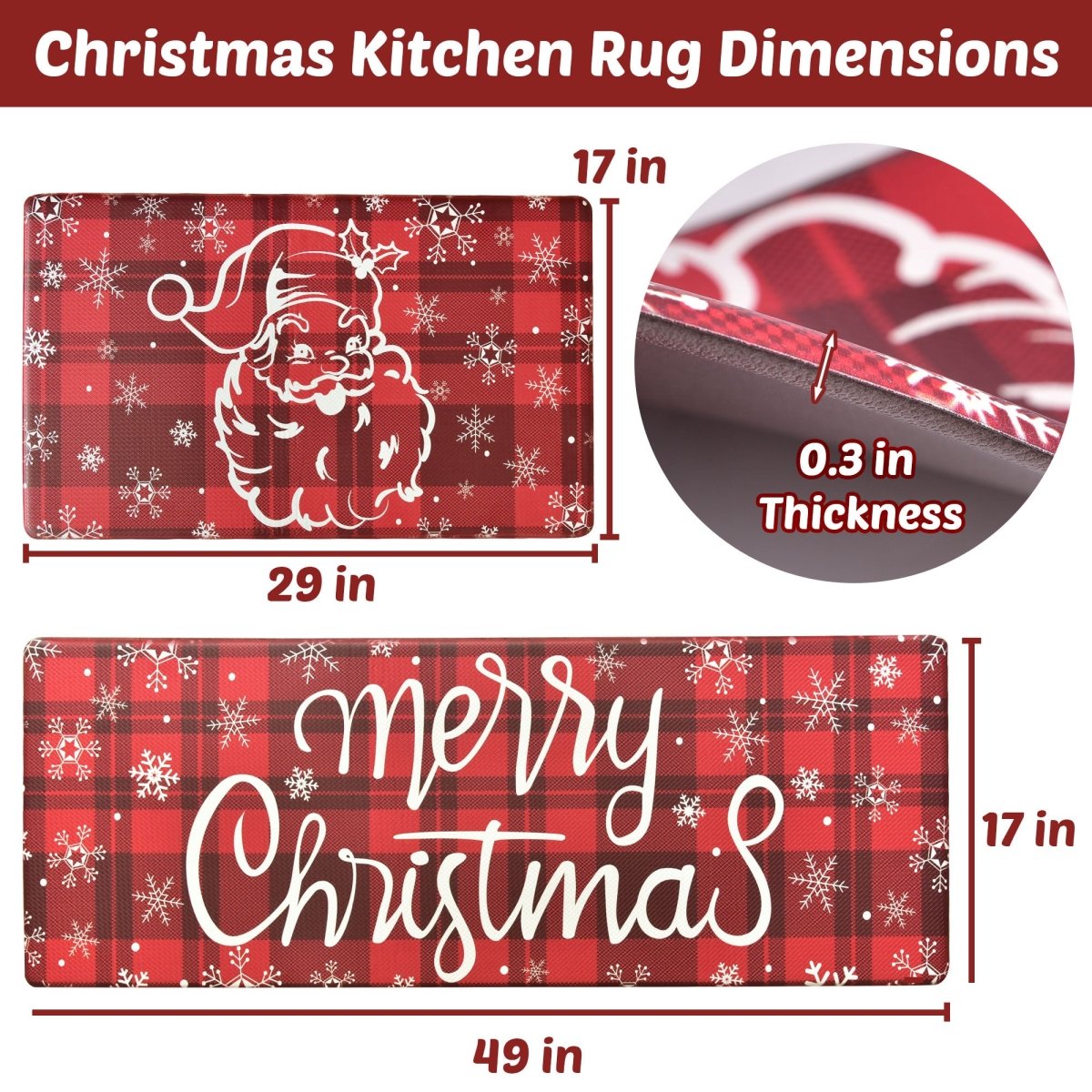 2PCS Christmas Santa Claus Kitchen Mat - Wholesale - PopFun