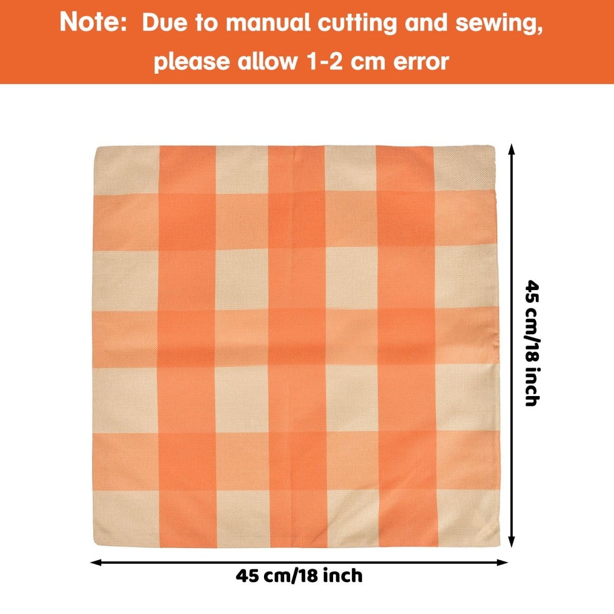 2pcs Orange Plaid Pillows Covers for Halloween - PopFun