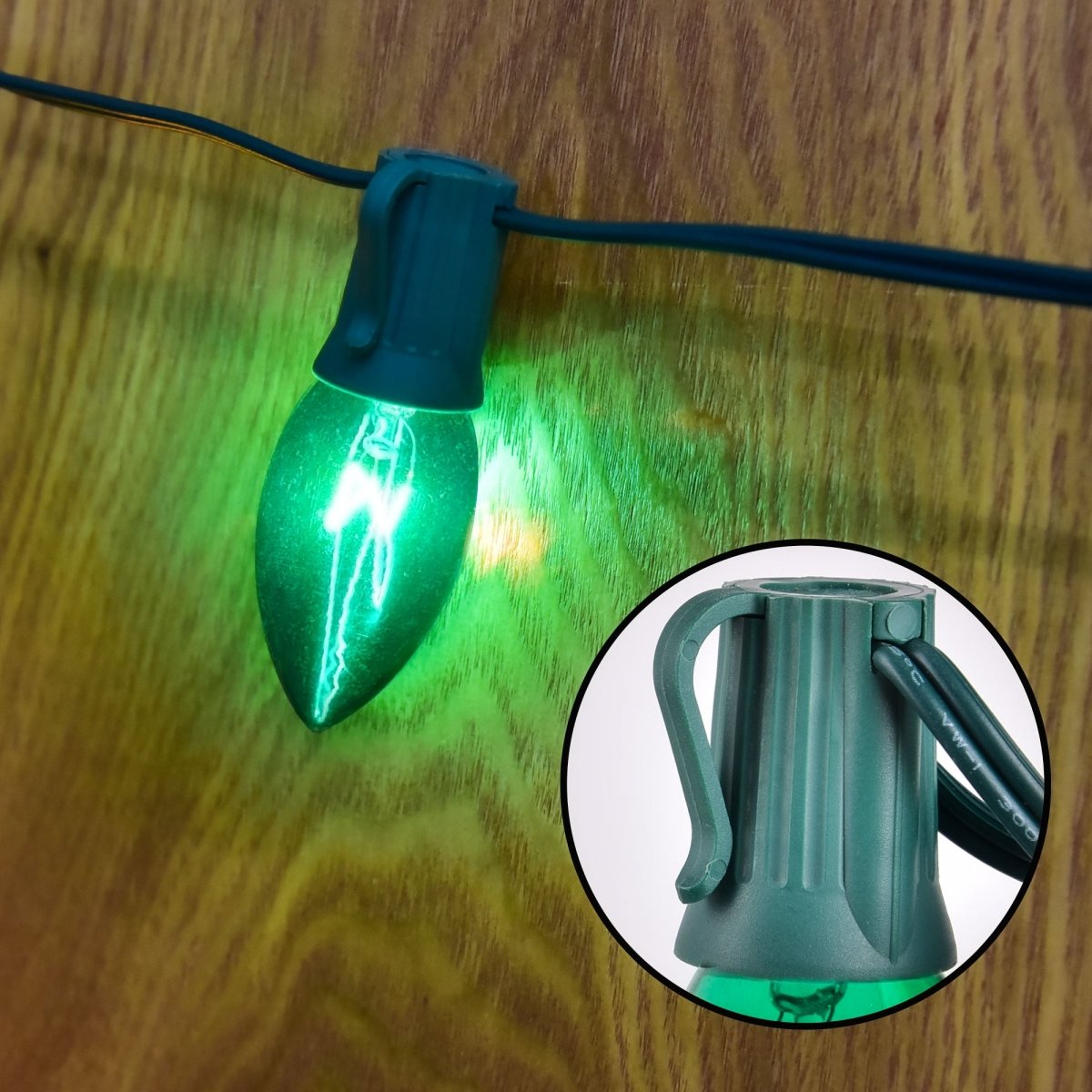 30.75FT Multicolored Christmas C9 Pathway Marker String Lights - PopFun