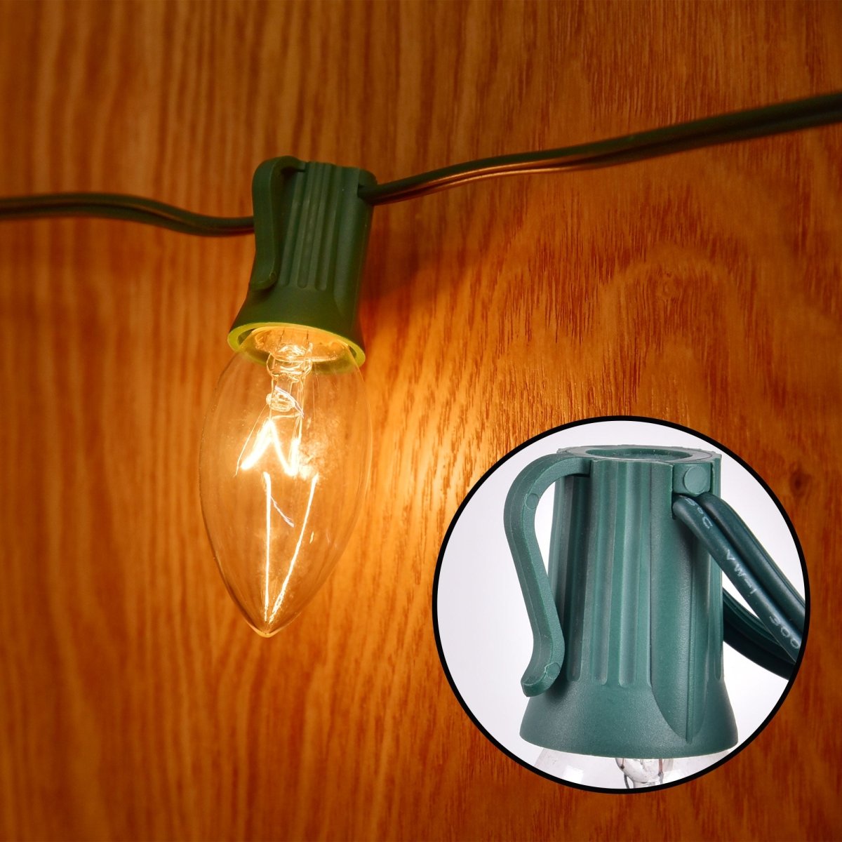 30.75FT Warm White Christmas C9 Pathway Marker String Lights - PopFun