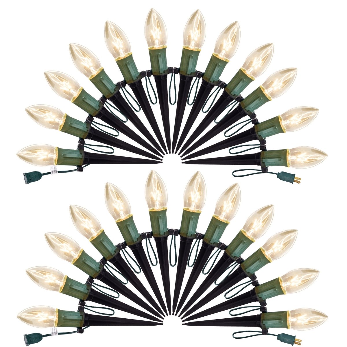 30.75FT Warm White Christmas C9 Pathway Marker String Lights - PopFun