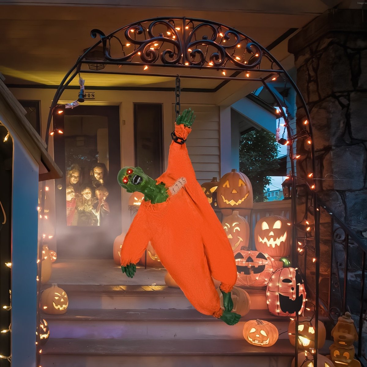 35" Hanging Zombie Prisoner with LED and Sound Effects - PopFun