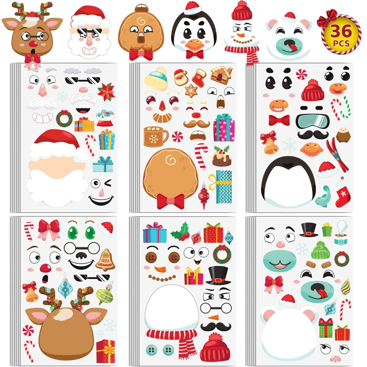 36PCS Christmas Themed Stickers - PopFun