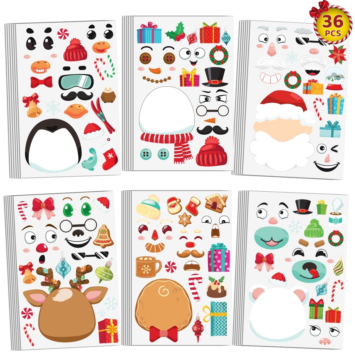 36PCS Christmas Themed Stickers - PopFun