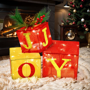 3PCS Inflatables Christmas Lighted Gift Boxes - PopFun