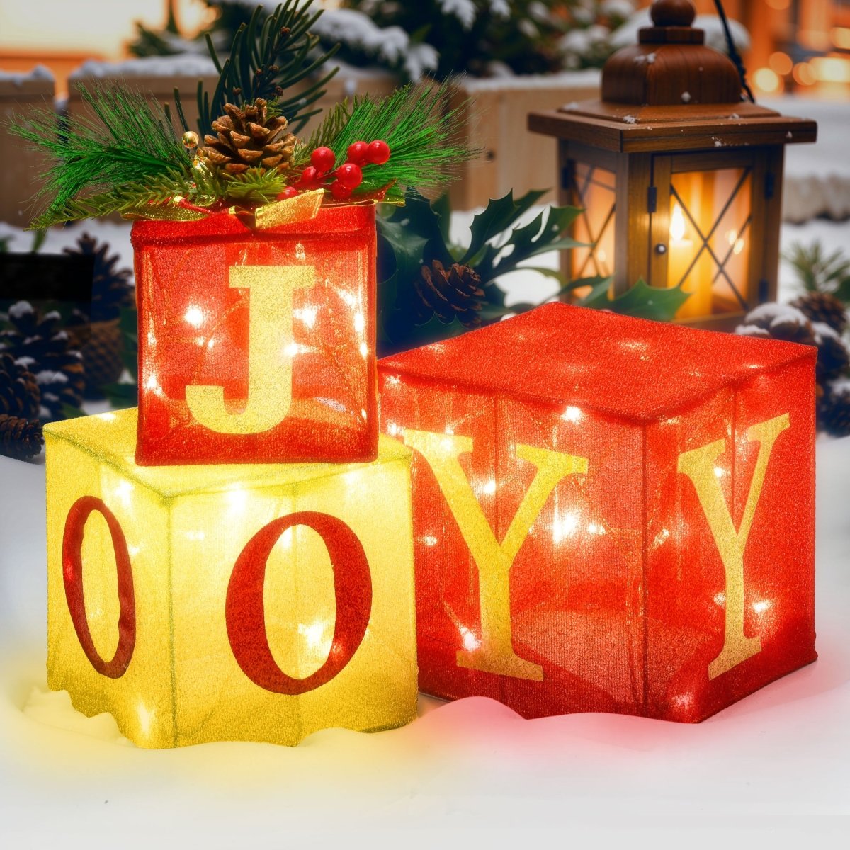 3PCS Inflatables Christmas Lighted Gift Boxes - PopFun