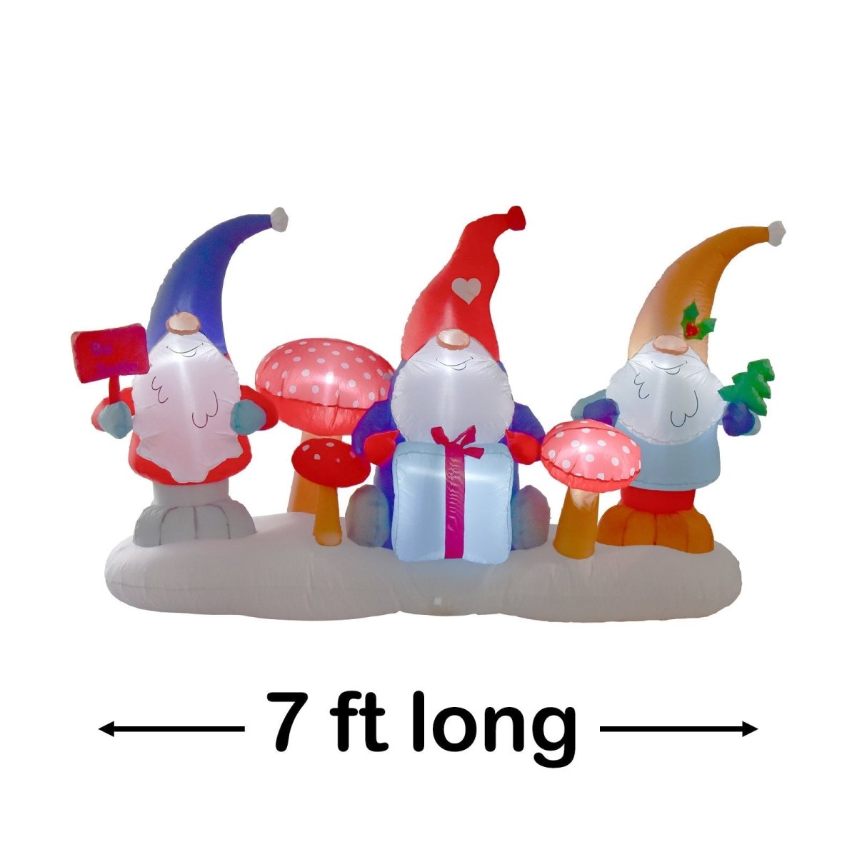 4' Ft Xmas Gnomes Holiday Inflatable - PopFun