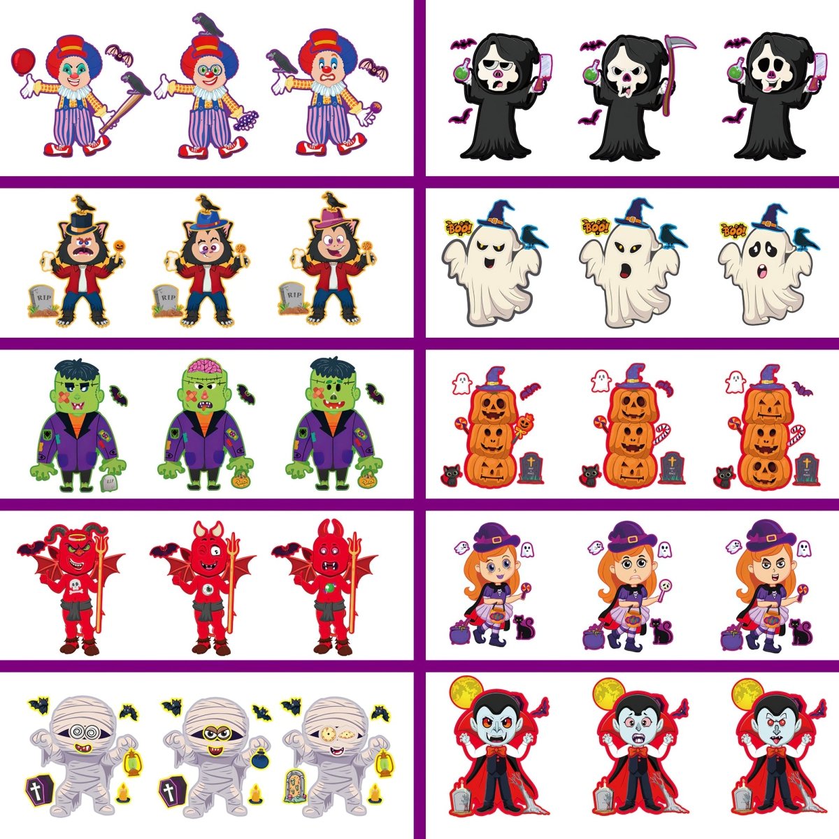 40 PCS Halloween Make a Face Stickers - PopFun