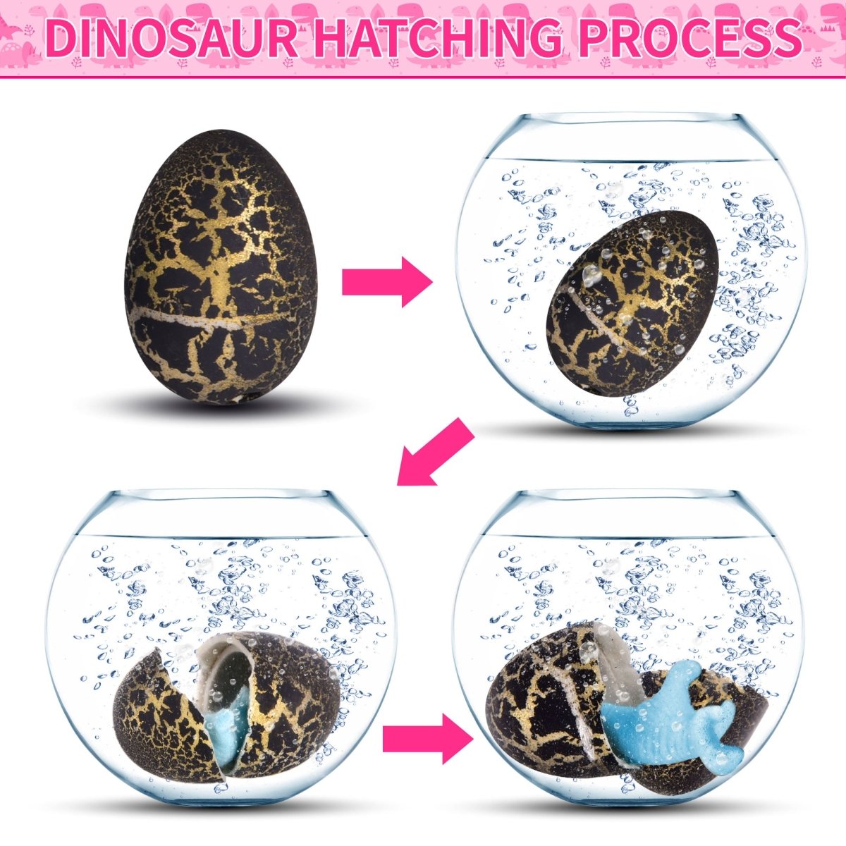 40PCS Valentine’s Colorful Dinosaur Hatching Eggs with 3D Greeting Cards - PopFun