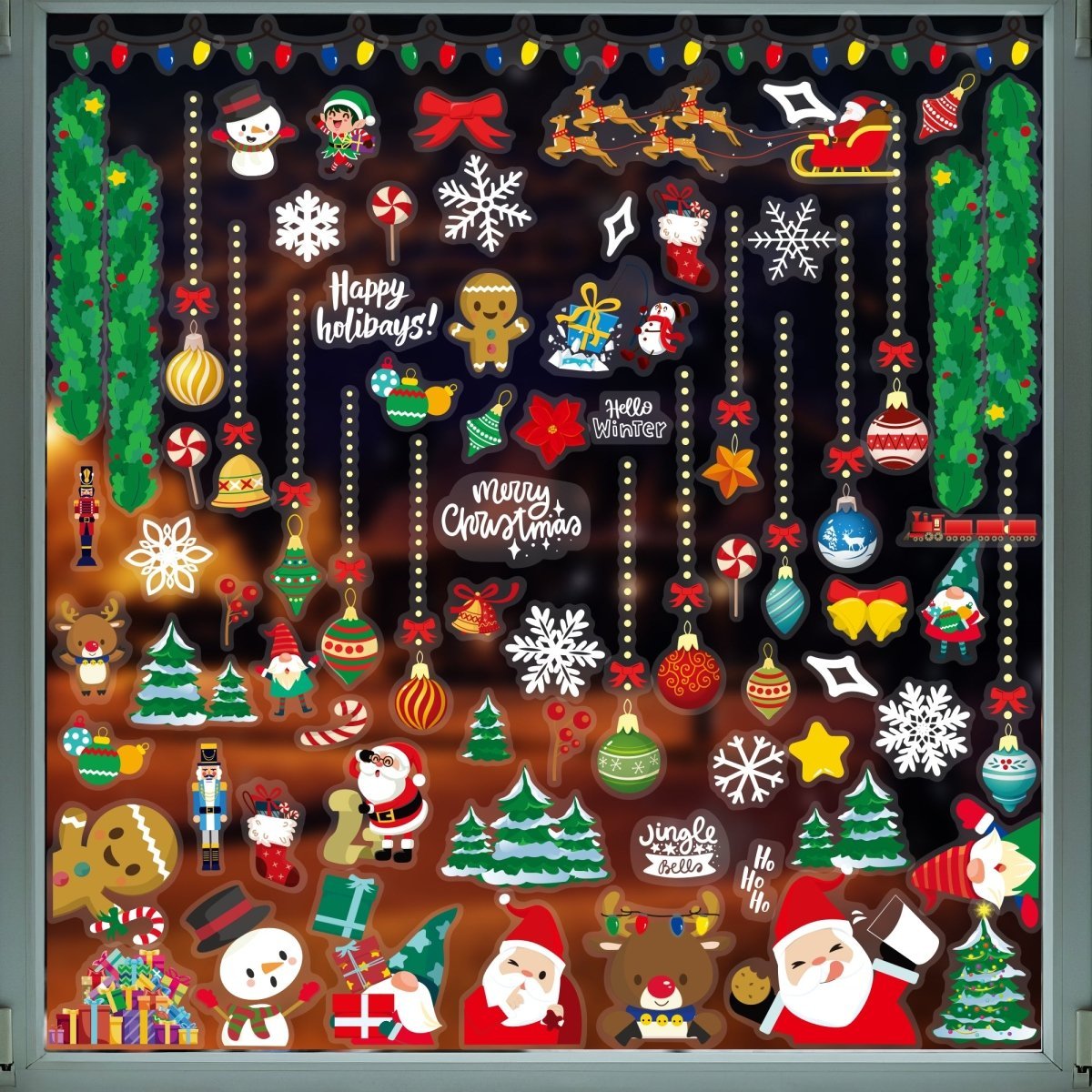 43PCS Christmas Window Cling Stickers - Wholesale - PopFun