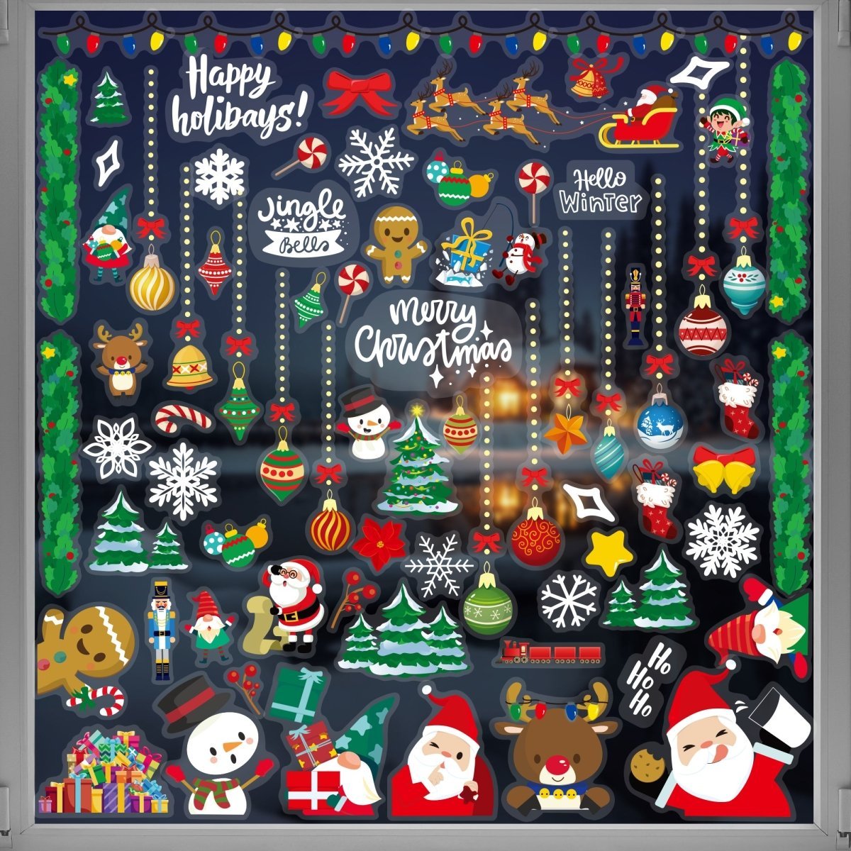 43PCS Christmas Window Cling Stickers - Wholesale - PopFun