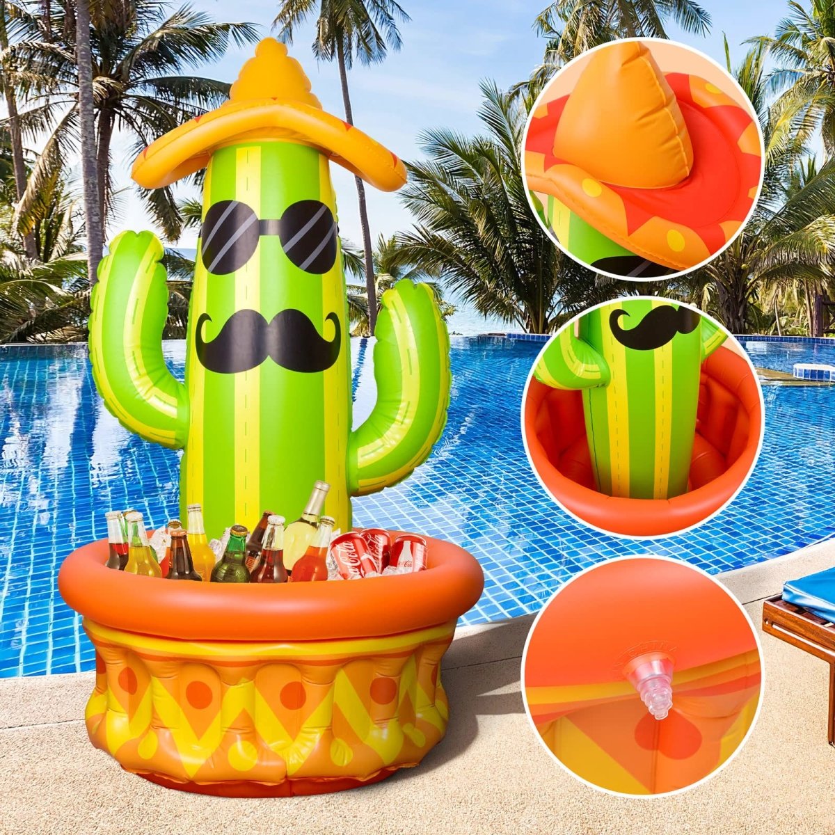 succulent sipper cactus cooler 46″ Inflatable Cactus Cooler for Parties