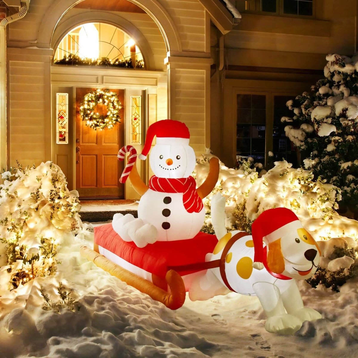 4.8' Ft Season's Sled Holiday Inflatable | PopFun