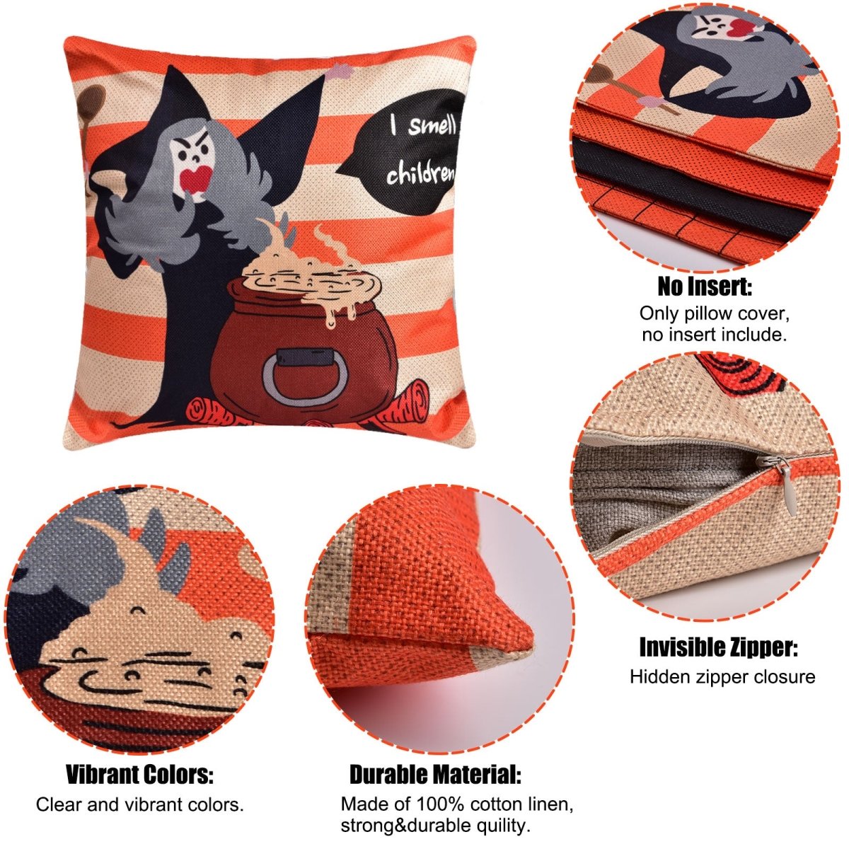 4PCS Halloween Pillow Covers Set - PopFun