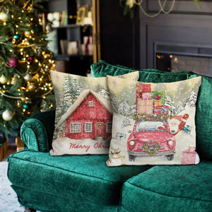 4PCS Vintage Christmas Pillow Covers - PopFun