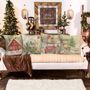 4PCS Vintage Christmas Pillow Covers - PopFun