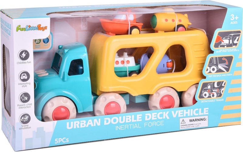 5-in-1 Carrier Truck Toy Set l PopFun