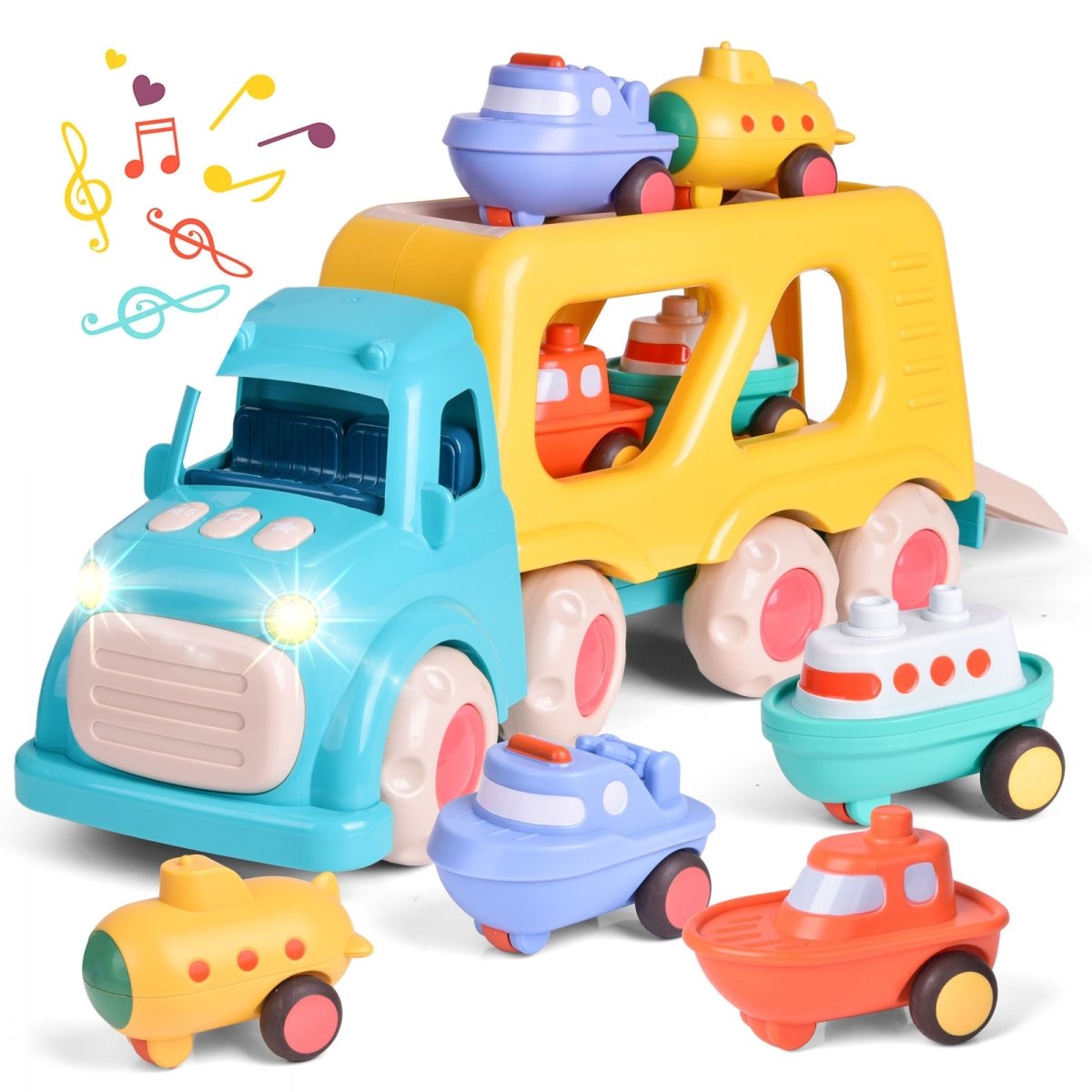 5-in-1 Carrier Truck Toy Set l PopFun