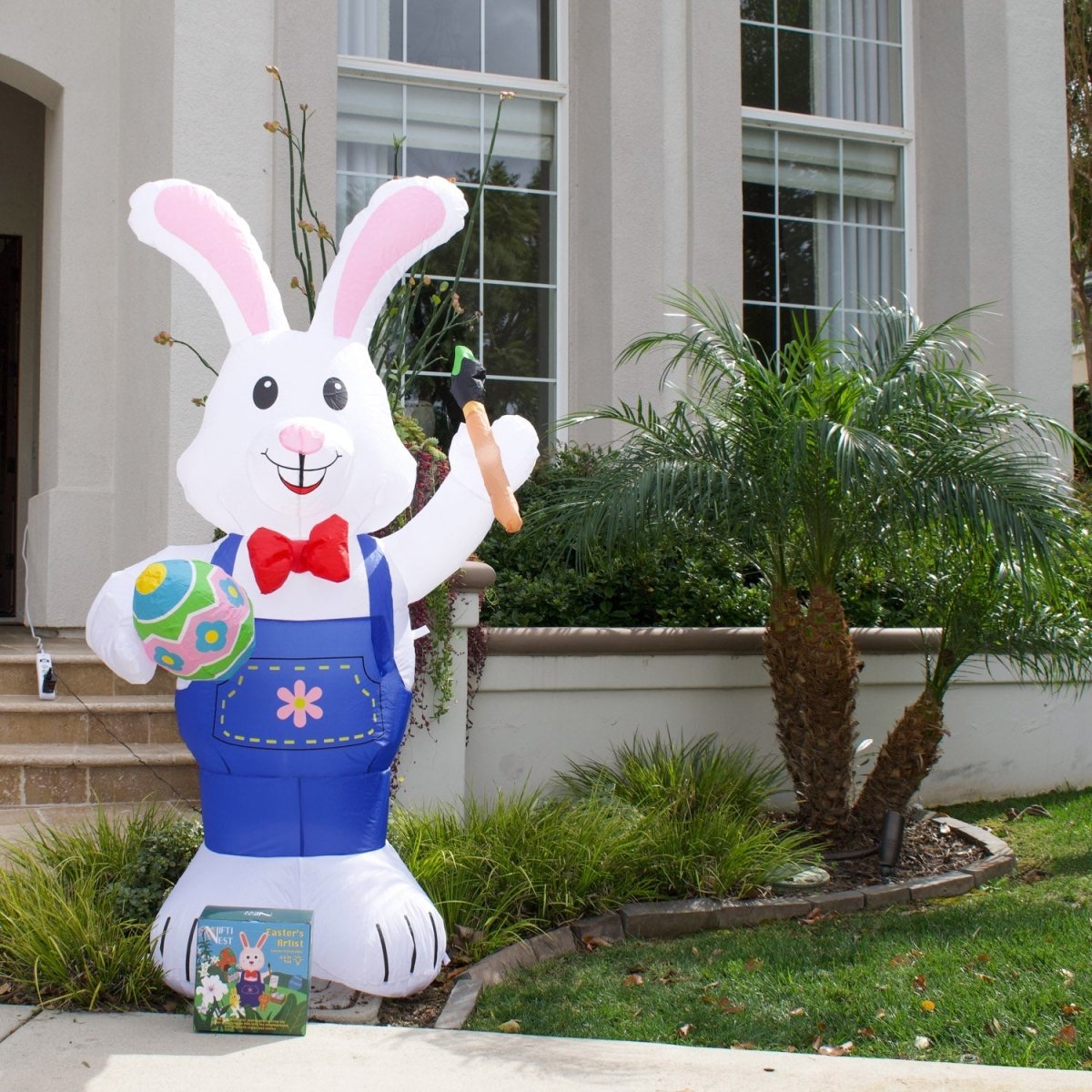 5 FT Easter Inflatable Bunny - Outdoor Blow Up Decoration With LED Lights