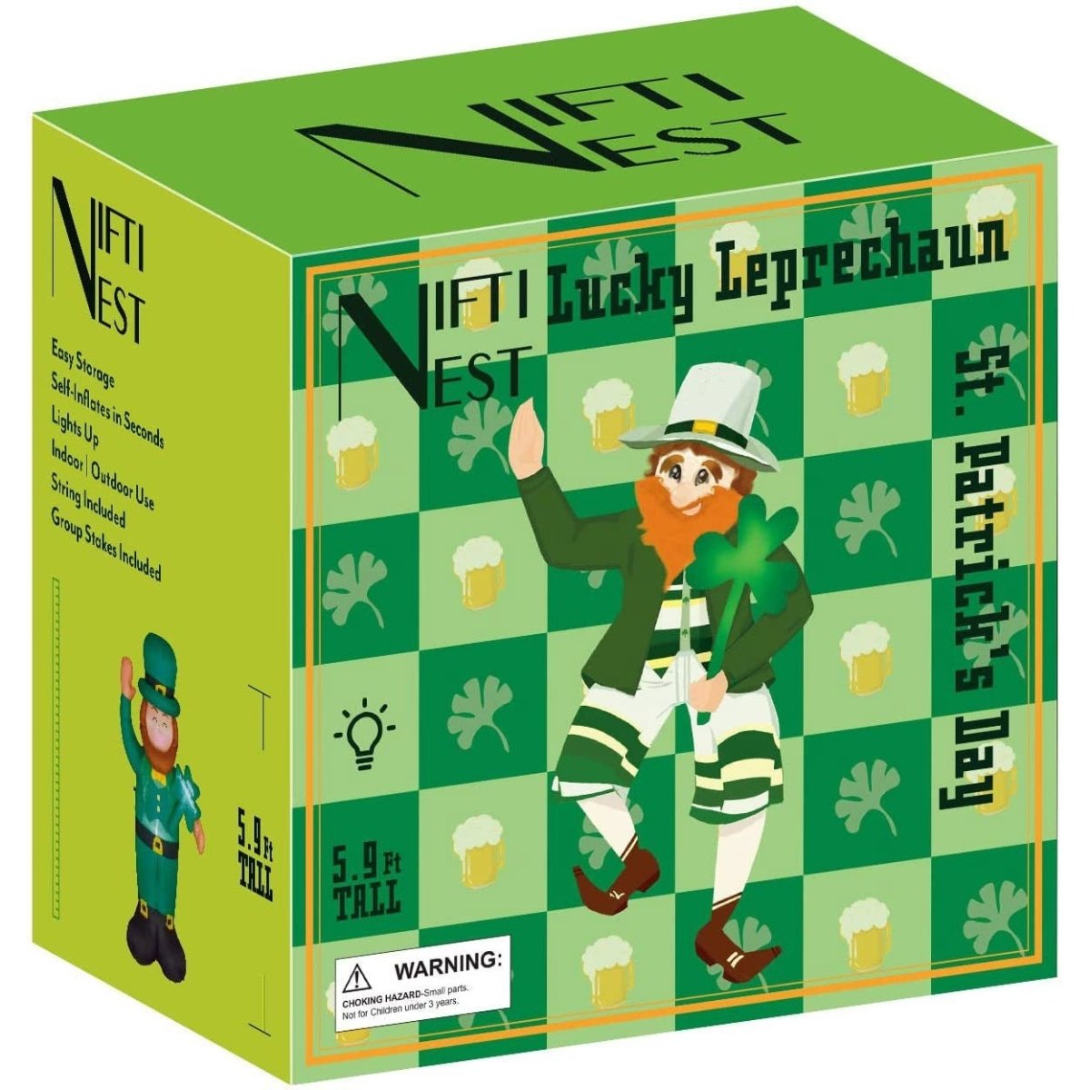 5.9 FT St Patricks Day Leprechaun Inflatable-Wholesale | PopFun