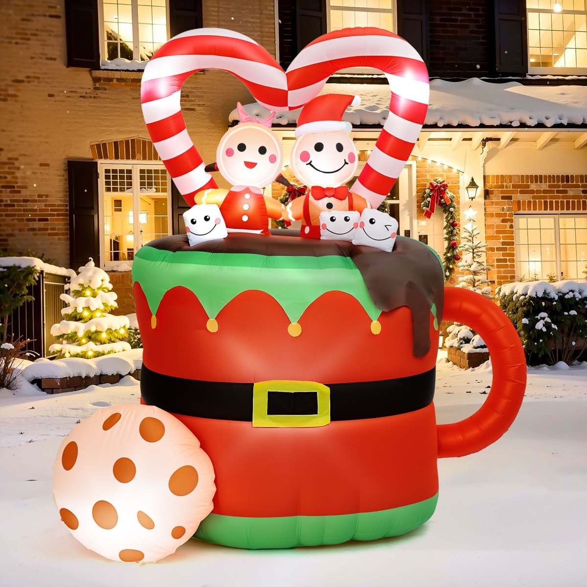 5FT Inflatable Christmas Gingerbread Couple - PopFun